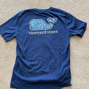 Vineyard Vines Blue Whale Graphic Pocket T-Shirt Preppy Short Sleeve Size XL/18